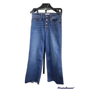 Goodthreads High-Rise Button Fly‎ Wide-Leg Cropped Raw Hem Jean Women’s Size 26